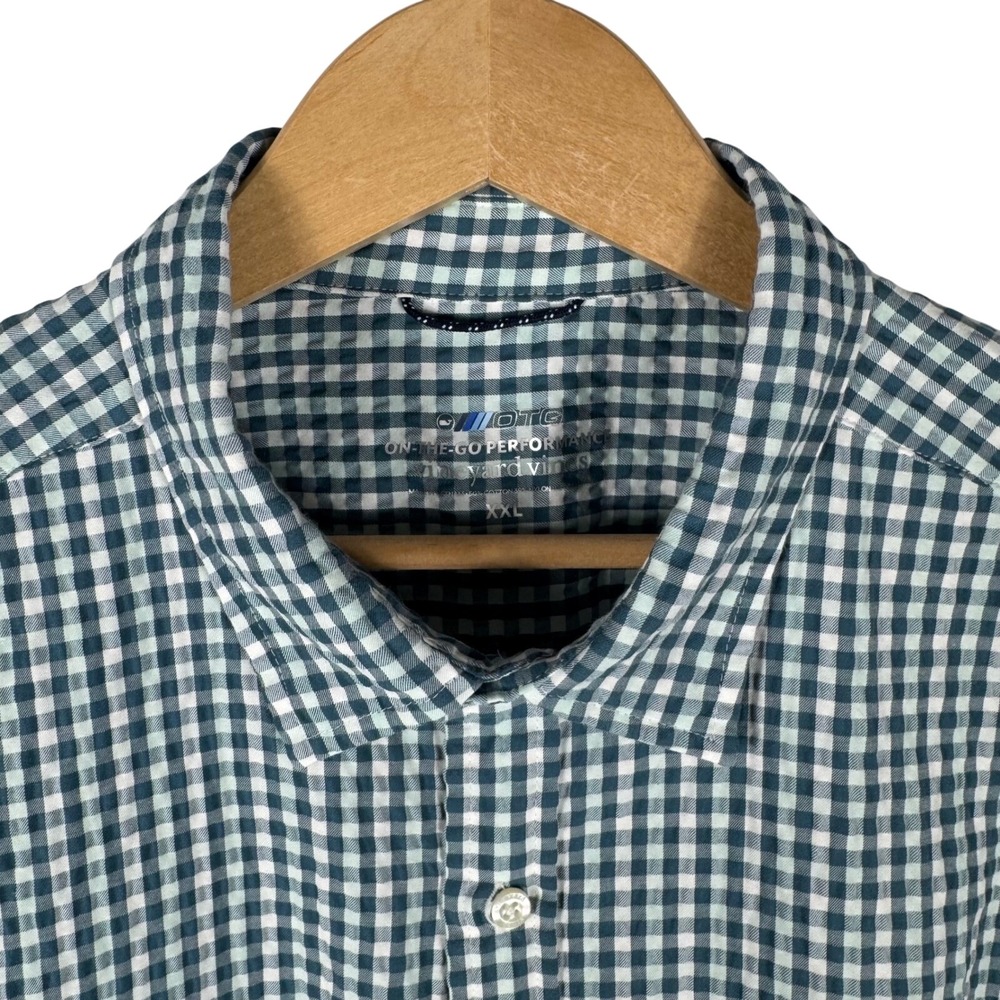 Vineyard Vines On-The-Go Performance Gingham Shirt Mens‎ XXL Seersucker Green